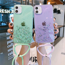 Charger l'image dans la galerie, Coque scintillante avec cordon pour iPhone
