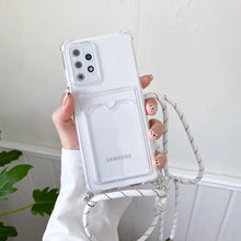 Charger l'image dans la galerie, Coque Silicone avec Bandoulière + Porte-Cartes pour Samsung