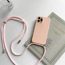 Charger l'image dans la galerie, Coque en silicone avec cordon pour iPhone