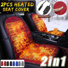 Charger l'image dans la galerie, 2en1 Coussin De Siège De Voiture Chauffant 12V Housses de siège auto