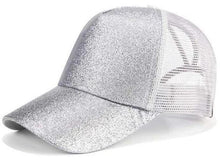 Charger l'image dans la galerie, CASQUETTE AVEC OUVERTURE POUR QUEUE DE CHEVAL - Glitter CC Argent - Casquettes de Baseball