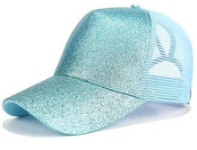 Charger l'image dans la galerie, CASQUETTE AVEC OUVERTURE POUR QUEUE DE CHEVAL - Glitter CC Bleu - Casquettes de Baseball