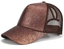 Charger l'image dans la galerie, CASQUETTE AVEC OUVERTURE POUR QUEUE DE CHEVAL - Glitter CC Marron - Casquettes de Baseball