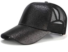 Charger l'image dans la galerie, CASQUETTE AVEC OUVERTURE POUR QUEUE DE CHEVAL - Glitter CC Noir - Casquettes de Baseball