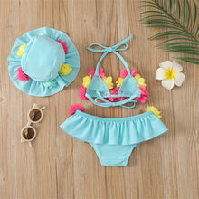 Charger l'image dans la galerie, Bikini fleurs pour filles 3pcs