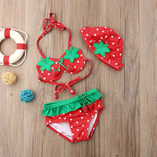 Charger l'image dans la galerie, Maillot de bain fraise bébé fille 3Pcs