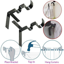 Charger l'image dans la galerie, Support de tringle à rideau à double appui central (2PCS) - Matériel Daménagement De Vitrine