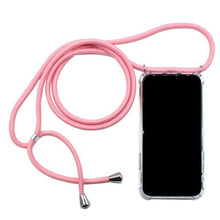 Charger l'image dans la galerie, Coque transparente rigide antichoc avec bandoulière de haute qualité pour iPhone Fitted Cases iPhone XS Max Rose