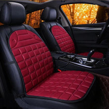 Charger l'image dans la galerie, 2en1 Coussin De Siège De Voiture Chauffant 12V Housses de siège auto Rouge