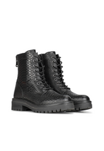 Charger l'image dans la galerie, Bottines Femme à Lacets Motif Python – Élégantes et Polyvalentes
