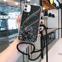 Charger l'image dans la galerie, Coque scintillante avec cordon pour iPhone
