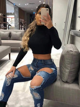 Charger l'image dans la galerie, Crop Top Manches Longues pour Femmes
