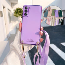Charger l'image dans la galerie, Coque Bandoulière Silicone Plaqué pour Samsung
