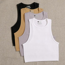 Charger l'image dans la galerie, Crop Top en Tricot Côtelé Élastique pour Femme
