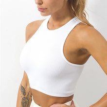 Charger l'image dans la galerie, Crop Top en Tricot Côtelé Élastique pour Femme
