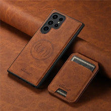 Charger l'image dans la galerie, Étui de Téléphone en Cuir avec Porte-Cartes pour Samsung
