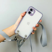 Charger l'image dans la galerie, Coque Silicone Transparente avec Collier à bandoulière  pour iPhone
