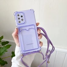 Charger l'image dans la galerie, Coque Silicone avec Bandoulière + Porte-Cartes pour Samsung
