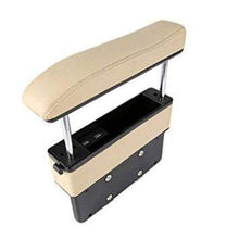 Charger l'image dans la galerie, 2 en 1 Accoudoir de voiture et organisateur en cuire réglable - Beige - Accoudoirs
