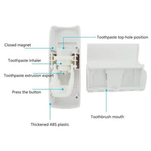 Charger l'image dans la galerie, 2-en-1: Distributeur de dentifrice et porte-brosse à dents solide et durable - Étagères de stockage &amp; Racks

