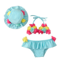 Charger l'image dans la galerie, Bikini fleurs pour filles 3pcs
