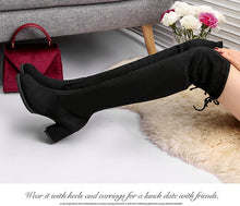 Charger l'image dans la galerie, Bottes hauteur genou en suédine pour femmes
