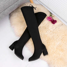 Charger l'image dans la galerie, Bottes hauteur genou en suédine pour femmes
