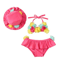Charger l'image dans la galerie, Bikini fleurs pour filles 3pcs
