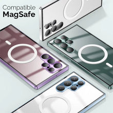 Charger l'image dans la galerie, Coque en Métal avec Dos Transparent Compatible MagSafe pour Samsung
