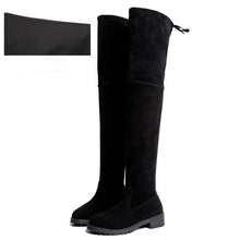 Charger l'image dans la galerie, Bottes hauteur genou en suédine pour femmes
