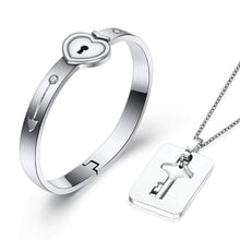 Charger l'image dans la galerie, Bracelet cur &amp; pendentif clé pour les couples - Jewelry Sets

