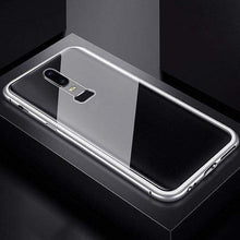 Charger l'image dans la galerie, Coque à Adsorption Magnétique Super Résistante Pour One Plus - Oneplus 6 / Argent-arriere transparent - Équipée Cas
