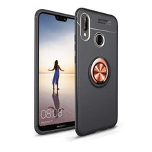 Charger l'image dans la galerie, Coque avec Support Bague Magnétique pour Huawei - P20 / Noir Rose Or - Fitted Cases
