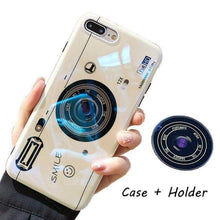 Charger l'image dans la galerie, Coque en Silicone avec Caméra Motifs Haute Qualité -Livraison Gratuite - iPhone XSMax / Blanc+ Support - Coques
