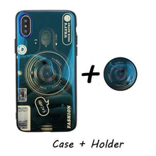 Charger l'image dans la galerie, Coque en Silicone avec Caméra Motifs Haute Qualité -Livraison Gratuite - iPhone XSMax / Bleu+ Support - Coques

