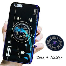 Charger l'image dans la galerie, Coque en Silicone avec Caméra Motifs Haute Qualité -Livraison Gratuite - iPhone XSMax / Noir+ Support - Coques
