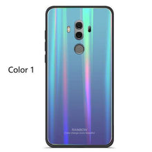 Charger l'image dans la galerie, Coque en verre trempé de luxe Arc-En-Ciel pour Huawei - Huawei P20 / Bleu Arc En Ciel - Fitted Cases
