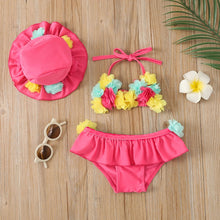 Charger l'image dans la galerie, Bikini fleurs pour filles 3pcs
