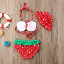 Charger l'image dans la galerie, Maillot de bain fraise bébé fille 3Pcs
