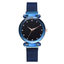 Charger l'image dans la galerie, Montre Ciel étoilé avec Bracelet en Mailles Aimant pour Femmes - Bleu - Womens Watches

