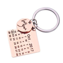 Charger l'image dans la galerie, Porte clé calendrier personnalisé Key Chains Rose Or M001 
