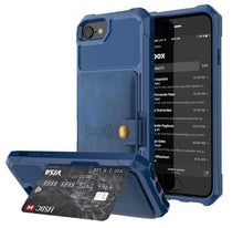 Charger l'image dans la galerie, Coque portefeuille en cuir PU haute protection Fitted Cases iPhone 6 6S Bleu 
