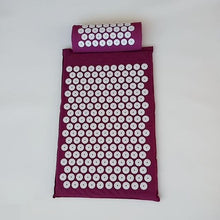 Charger l'image dans la galerie, Tapis YANTRA: massage et stimulation par aiguilles polyvalent contre douleurs et stress Massage Et Relaxation Violet Tapis+oreiller 

