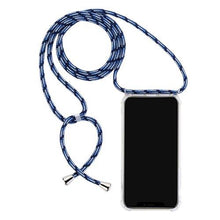 Charger l'image dans la galerie, Coque transparente rigide antichoc avec bandoulière de haute qualité pour iPhone Fitted Cases iPhone XS Max Bleu noir 

