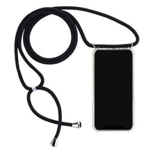 Charger l'image dans la galerie, Coque transparente rigide antichoc avec bandoulière de haute qualité pour iPhone Fitted Cases iPhone XS Max Noir 
