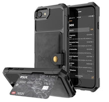 Charger l'image dans la galerie, Coque portefeuille en cuir PU haute protection Fitted Cases iPhone 6 6S Noir 
