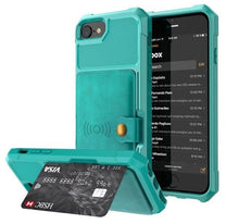 Charger l'image dans la galerie, Coque portefeuille en cuir PU haute protection Fitted Cases iPhone 6 6S Vert 
