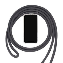 Charger l'image dans la galerie, Coque transparente rigide antichoc avec bandoulière de haute qualité pour iPhone Fitted Cases iPhone XS Max Gris foncé 
